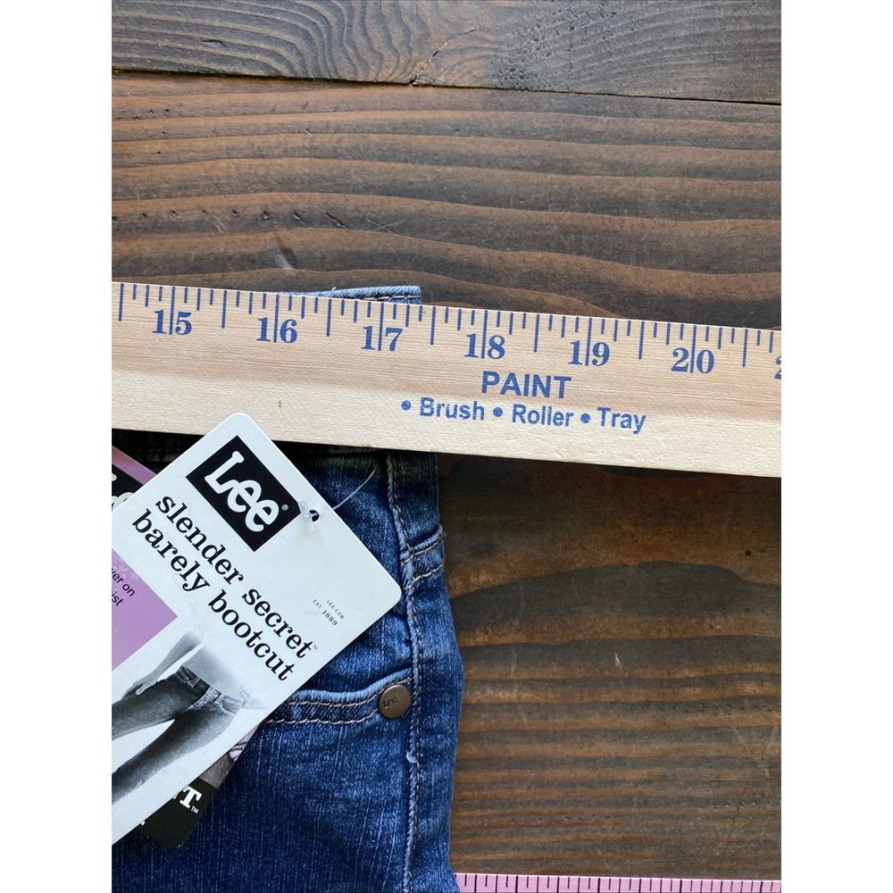 NWT Lee Jeans Women 16 S Blue Denim Slender Stretch Barely Bootcut Low on Waist - Picture 11 of 13